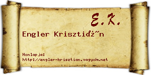 Engler Krisztián névjegykártya