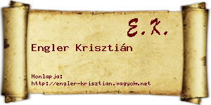 Engler Krisztián névjegykártya